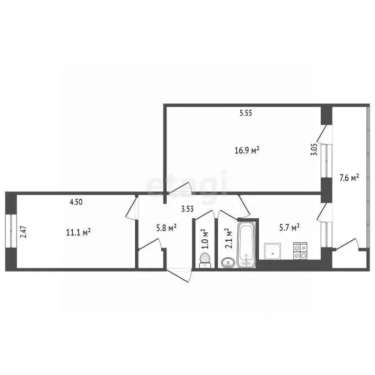 2-к кв. Крым, Ялта муниципальный округ, Симеиз пгт ул. Алексея ... - Фото 2