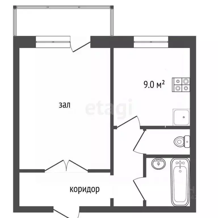 1-к кв. Забайкальский край, Чита ул. Весенняя, 34 (40.7 м) - Фото 2