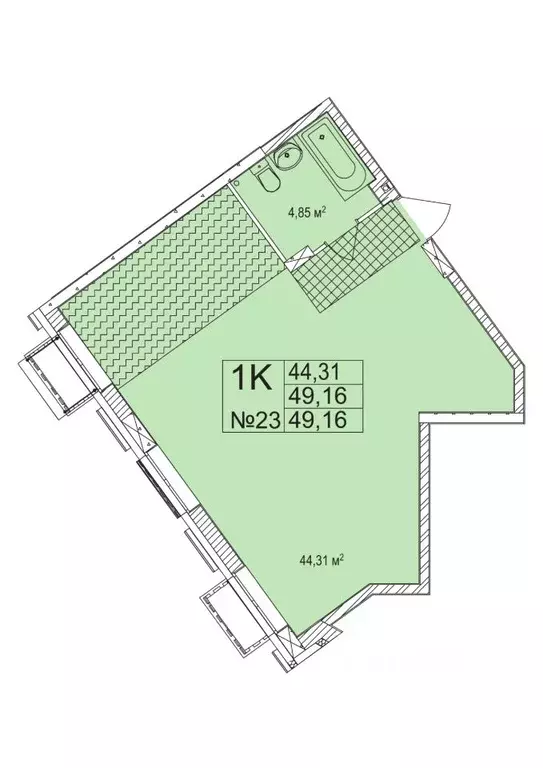 1-к кв. Нижегородская область, Нижний Новгород Малая Ямская ул. (49.16 ... - Фото 0