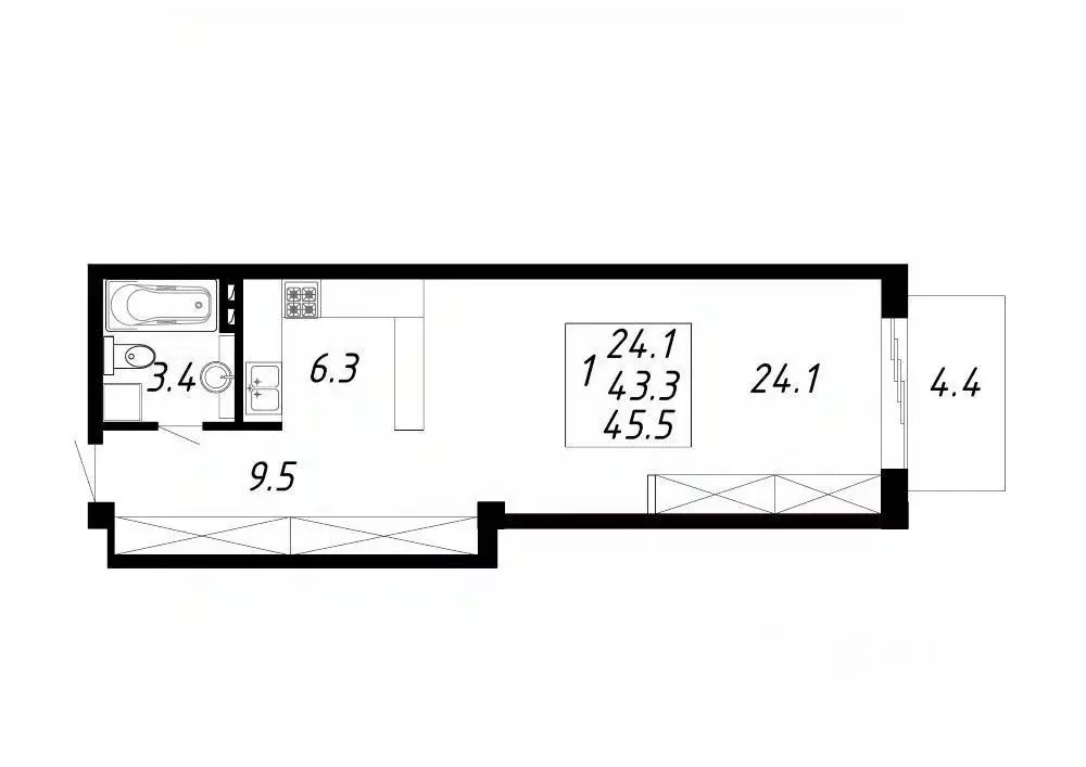 1-к кв. Ставропольский край, Ессентуки Озеро жилой комплекс (45.5 м) - Фото 0