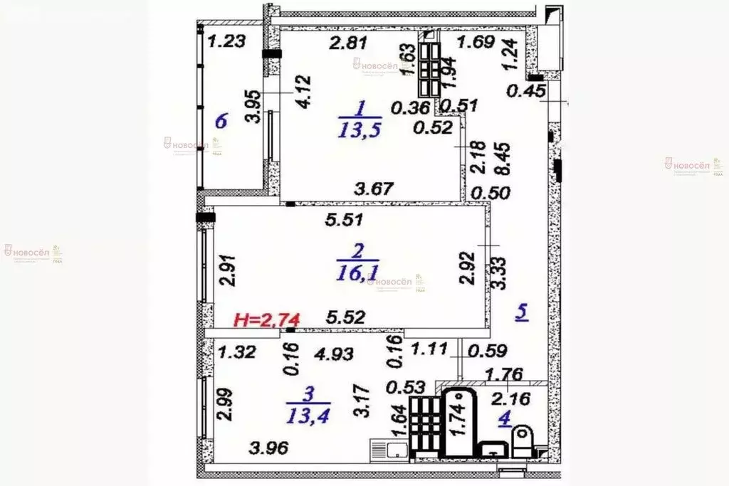 2-комнатная квартира: Екатеринбург, улица Энтузиастов, 36Б (60 м) - Фото 0