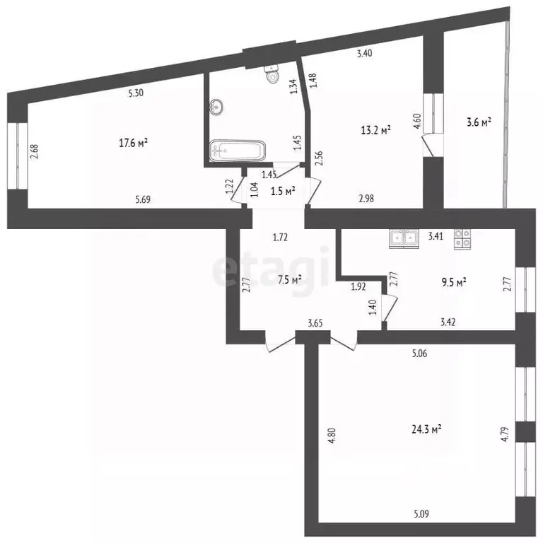 3-к кв. Мордовия, Саранск Волгоградская ул., 81 (80.0 м) - Фото 2