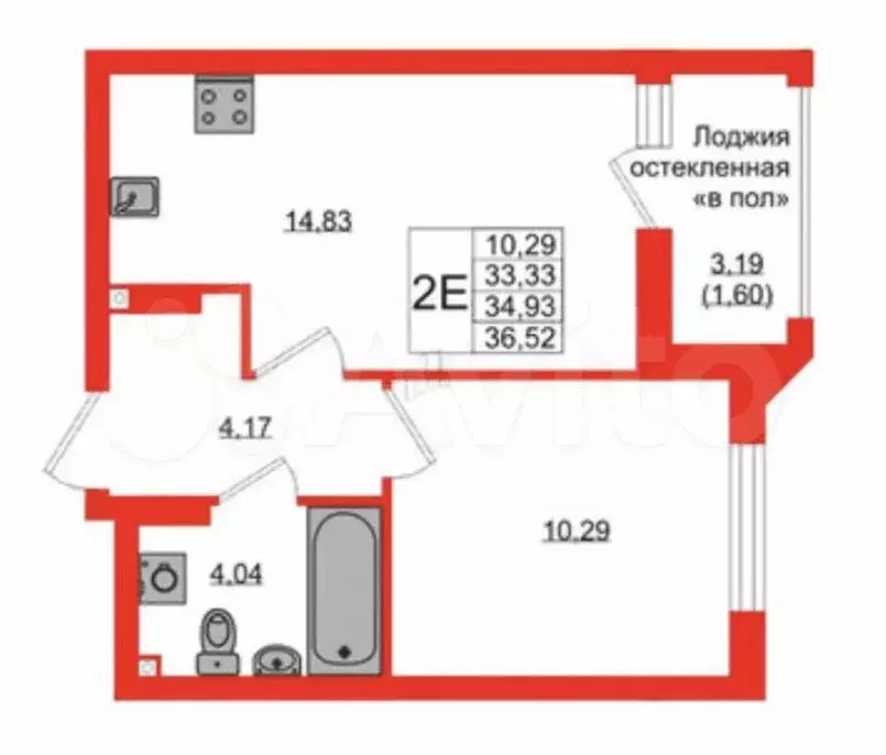 1-к. квартира, 36,5 м, 7/9 эт. - Фото 1