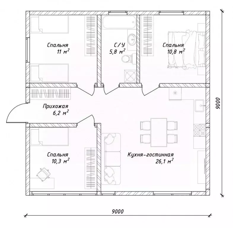 Дом в Севастополь ш. Фиолентовское, 93/8 (74 м) - Фото 2