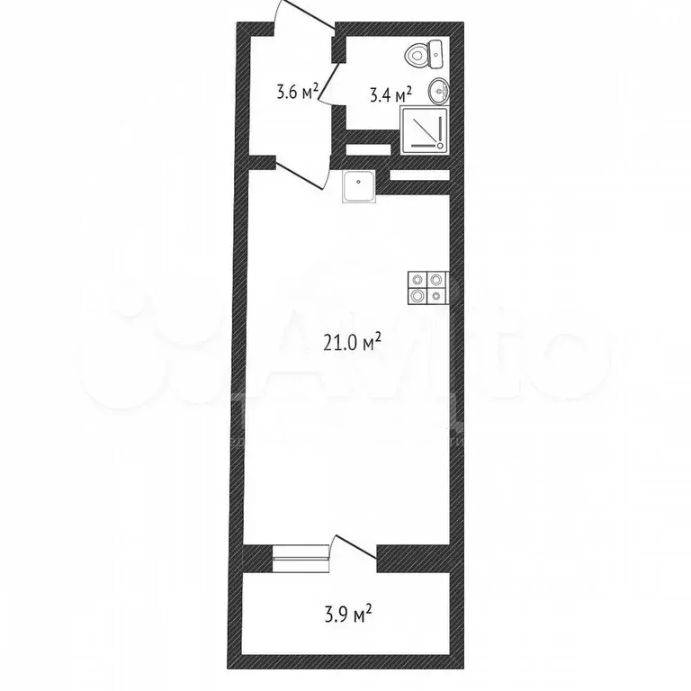 Квартира-студия, 31,9 м, 14/22 эт. - Фото 0