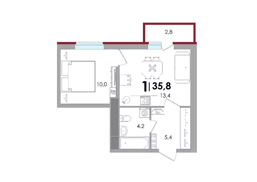 1-к кв. Тверская область, Калининский муниципальный округ, д. Батино ... - Фото 1