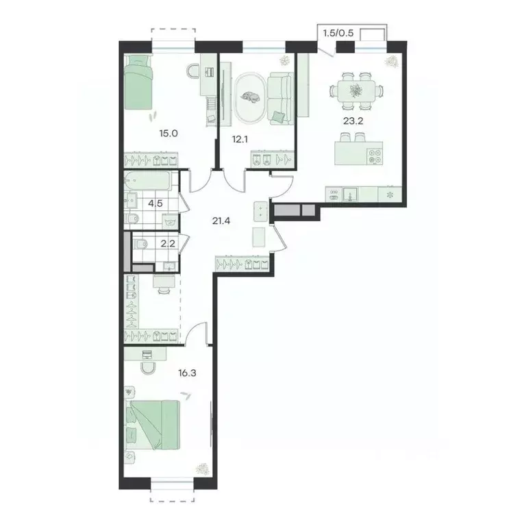 4-к кв. Московская область, Раменский муниципальный округ, Ильинский ... - Фото 1