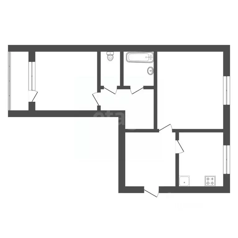 2-к кв. Амурская область, с. Тамбовка ул. Трудовая, 26 (55.0 м) - Фото 2