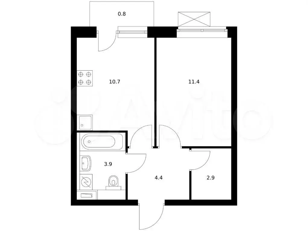 1-к. квартира, 34,6 м, 24/24 эт. - Фото 0