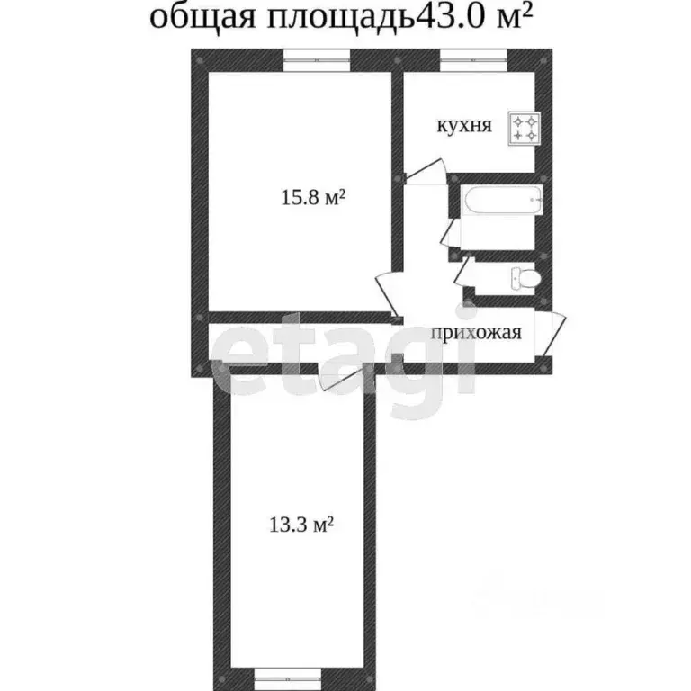 2-к кв. Кемеровская область, Кемерово Каркасная ул., 14 (42.6 м) - Фото 1