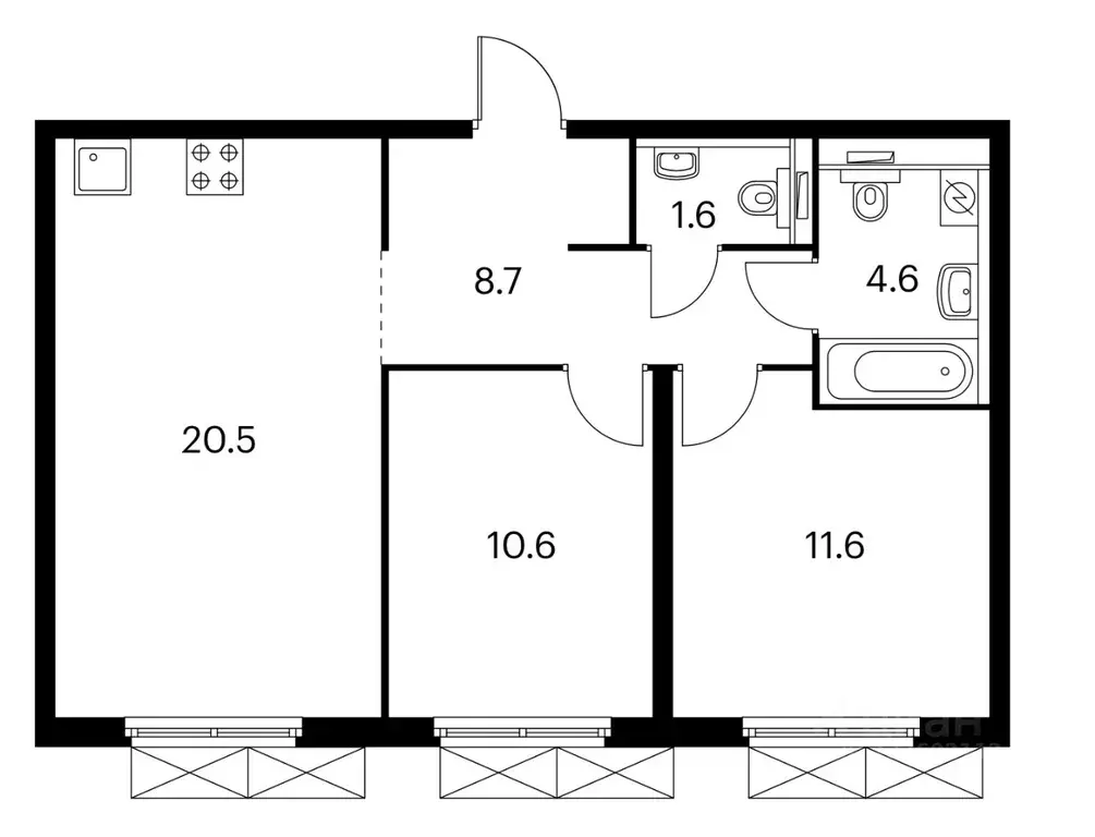 2-к кв. Москва Большая Филевская ул., 3к2 (57.0 м) - Фото 2