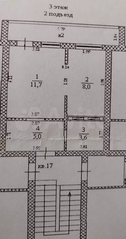 1-к. квартира, 28,3 м, 3/3 эт. - Фото 0