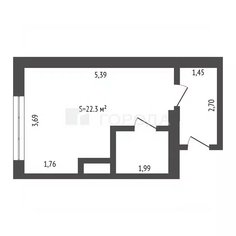 Студия Кемеровская область, Новокузнецк ул. Энтузиастов, 11 (22.3 м) - Фото 2
