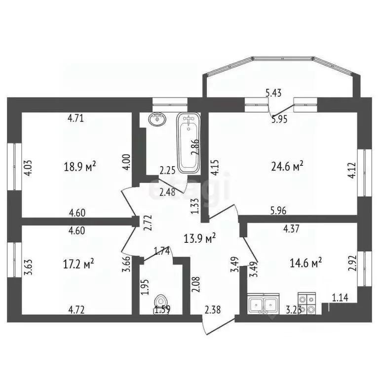 3-к кв. Чувашия, Чебоксары просп. Максима Горького, 10к1 (98.7 м) - Фото 1