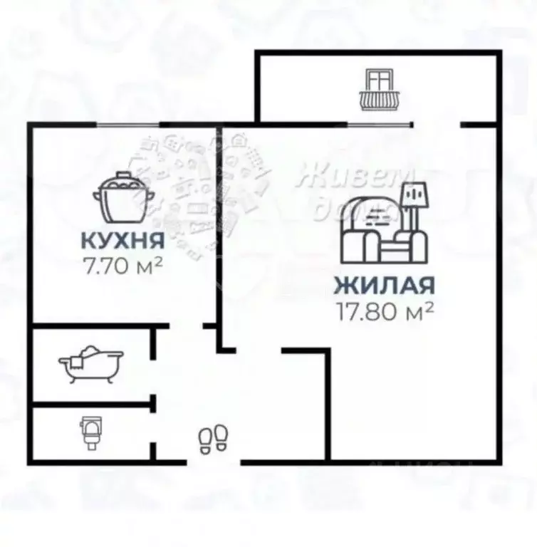 1-к кв. Волгоградская область, Волгоград ул. Репина, 1 (37.0 м) - Фото 2