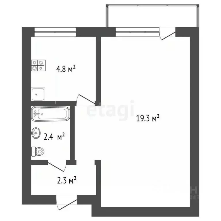 1-к кв. Крым, Ялта ул. Дзержинского, 34 (32.6 м) - Фото 0