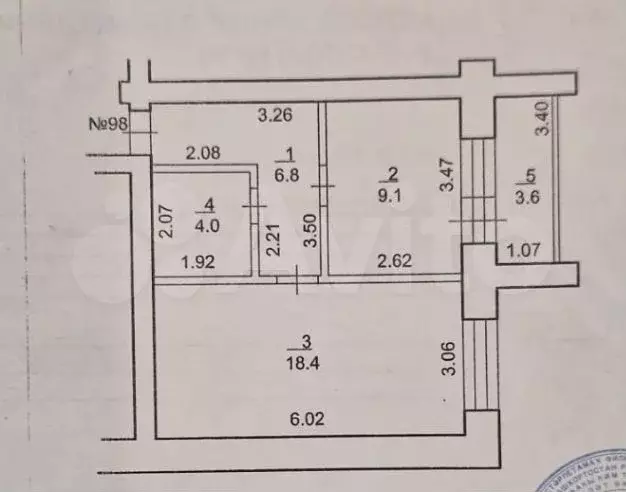 1-к. квартира, 40 м, 1/6 эт. - Фото 0