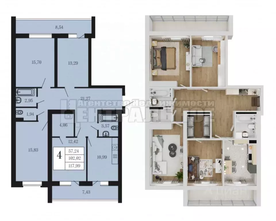 4-к кв. Смоленская область, Смоленский муниципальный округ, д. Ясенная ... - Фото 2
