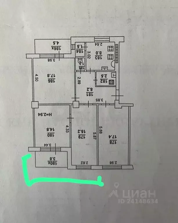 комната ростовская область, ростов-на-дону профсоюзная ул, 29/22 . - Фото 1