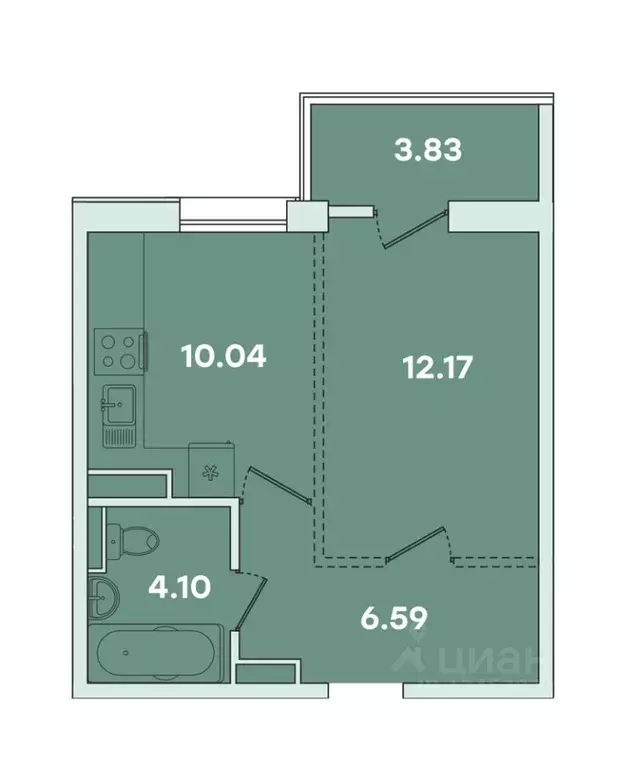 1-к кв. Иркутская область, Иркутск ул. Петрова, 16 (36.73 м) - Фото 0