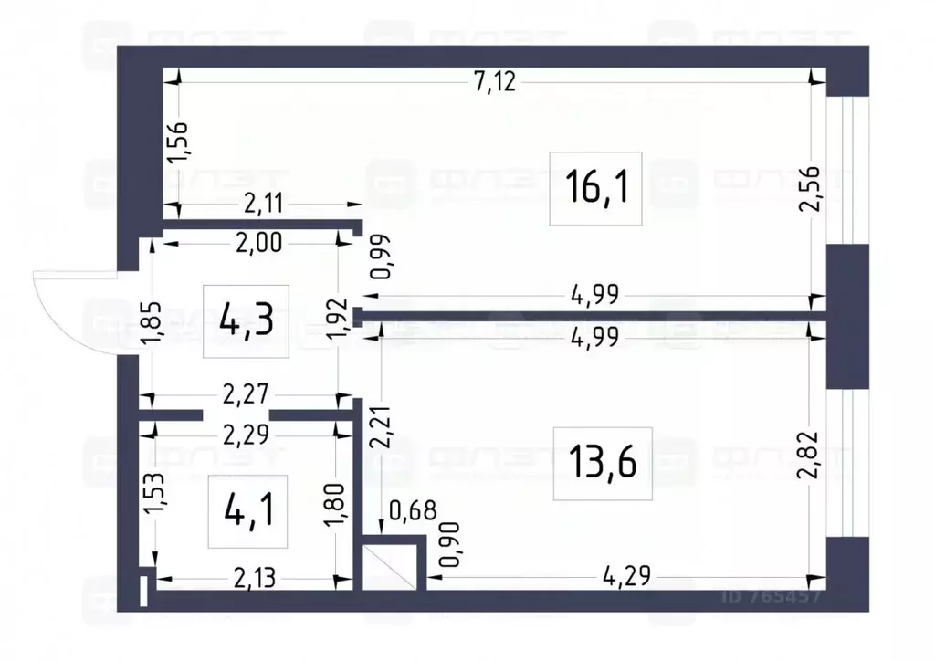 1-к кв. Татарстан, Казань ул. Рауиса Гареева, 103А (38.1 м) - Фото 2