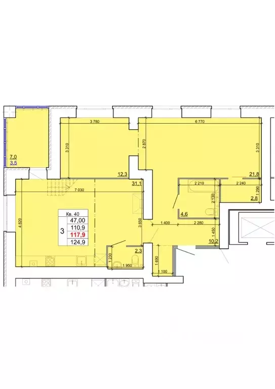 3-к кв. Костромская область, Кострома Кинешемское ш., 88 (117.9 м) - Фото 0