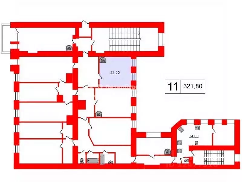 Комната Санкт-Петербург ул. Ломоносова, 18 (22.0 м) - Фото 1