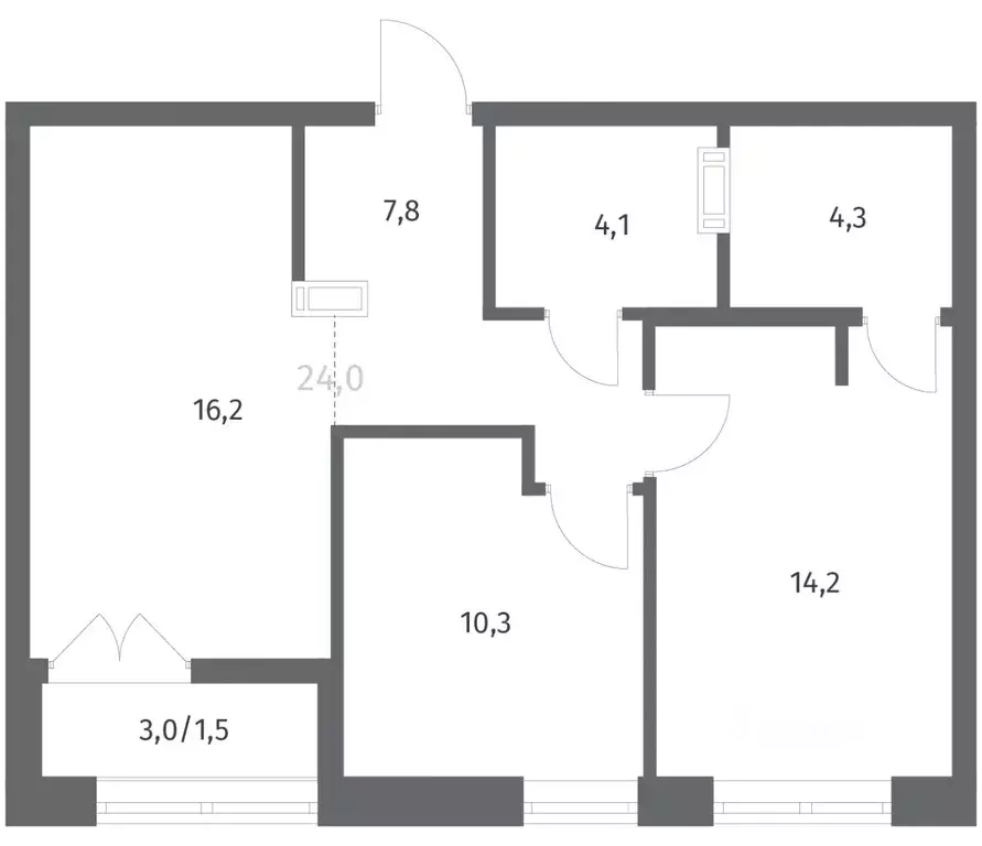 2-к кв. Ленинградская область, Ломоносовский район, Аннинское ... - Фото 1