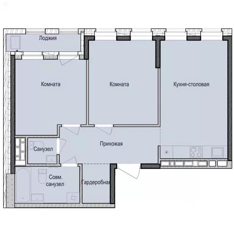 2-к кв. Татарстан, Казань Седьмое Небо жилрайон, Унай жилой комплекс ... - Фото 1