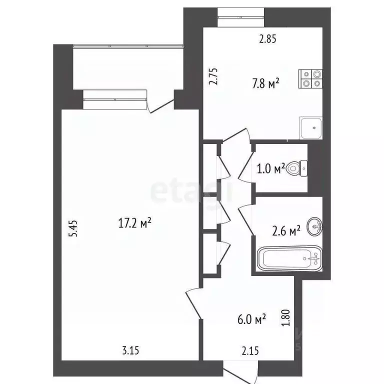 1-к кв. Ямало-Ненецкий АО, Новый Уренгой Советский мкр, 5/1 (35.6 м) - Фото 2
