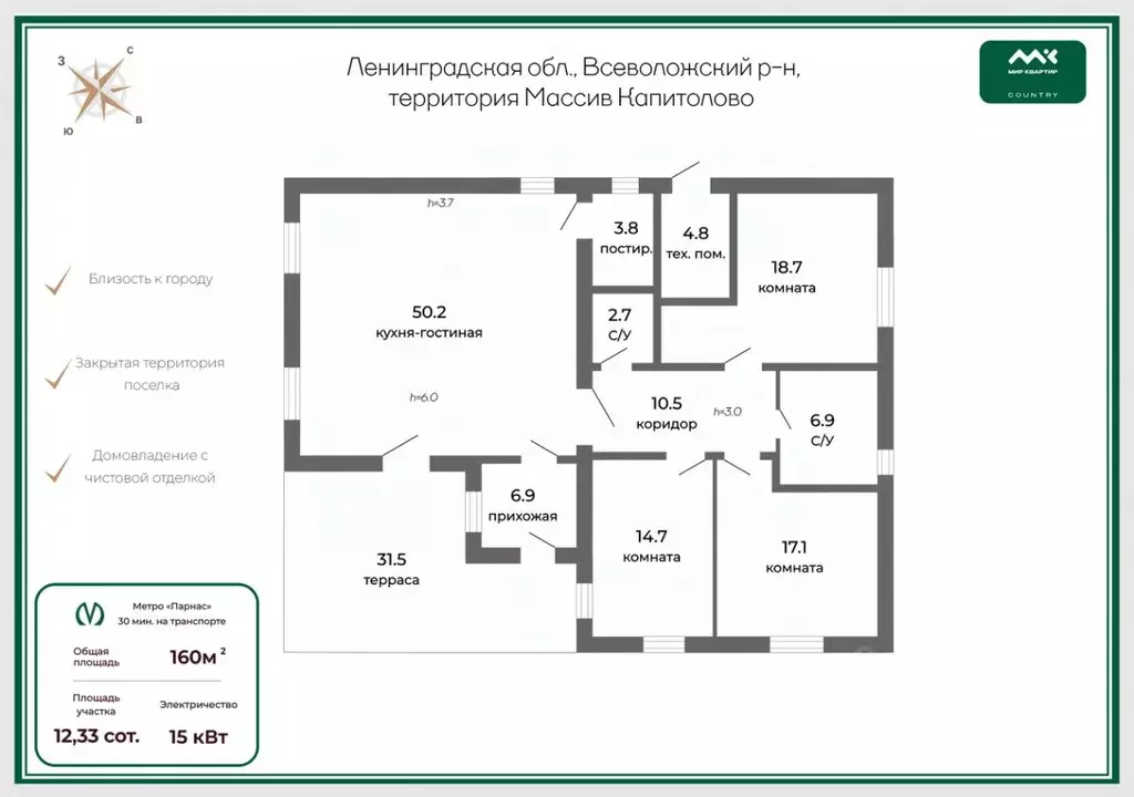 Дом в Ленинградская область, Всеволожский район, Бугровское городское ... - Фото 2