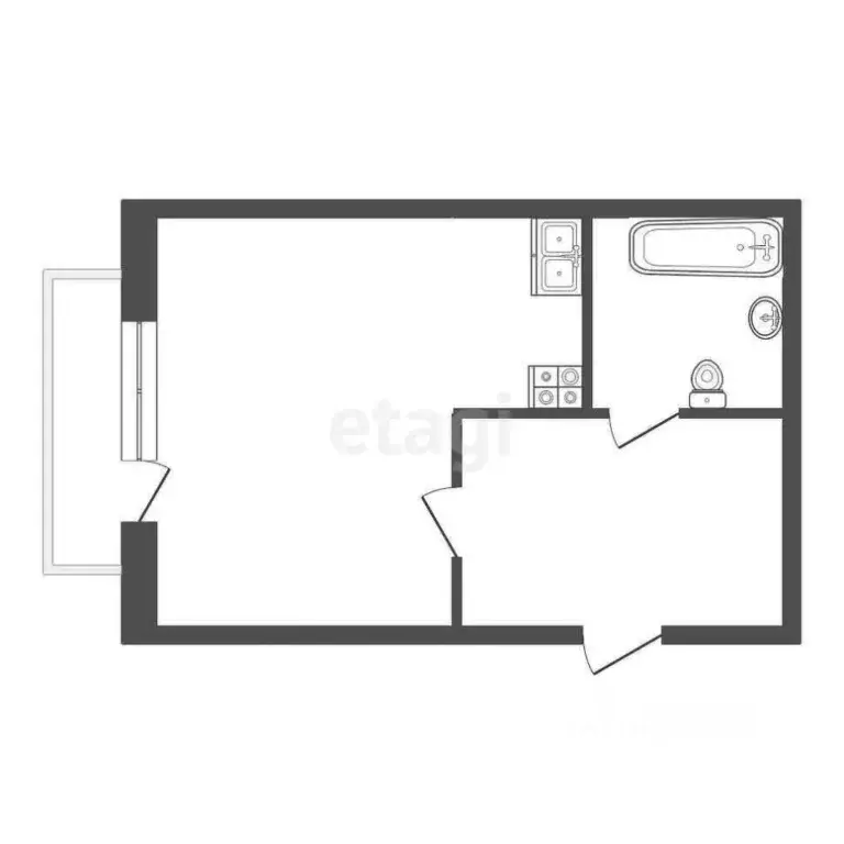 Студия Тамбовская область, Тамбов Ореховая ул., 1 (31.9 м) - Фото 2