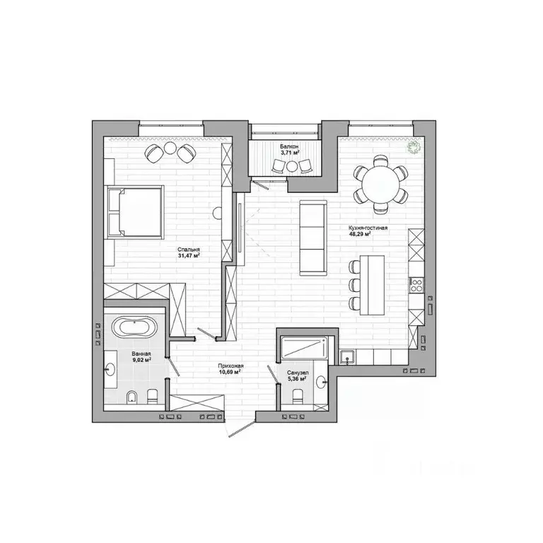 2-к кв. Новосибирская область, Новосибирск ул. Сеченова, 13 (108.19 м) - Фото 0