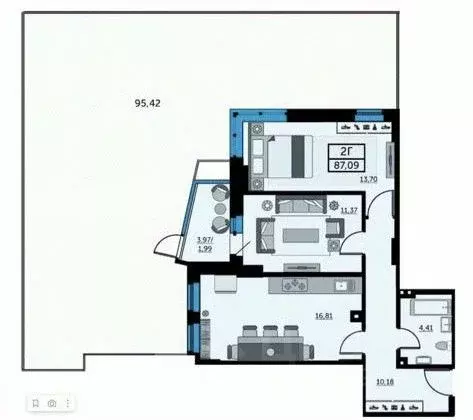 2-к кв. Ростовская область, Ростов-на-Дону ул. Ларина, 45с6 (87.09 м) - Фото 1