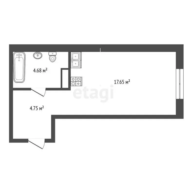 Квартира-студия: Горьковка, Светлая улица, 10 (27 м) - Фото 0