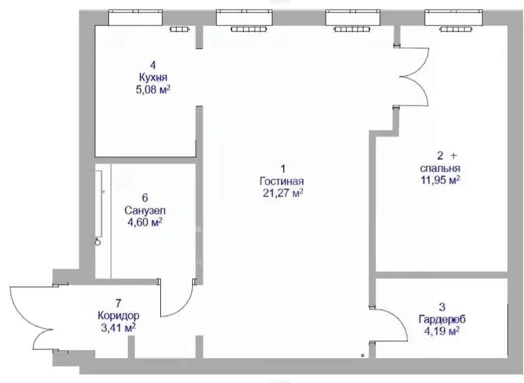 2-к кв. Санкт-Петербург Московский просп., 166 (50.6 м) - Фото 2
