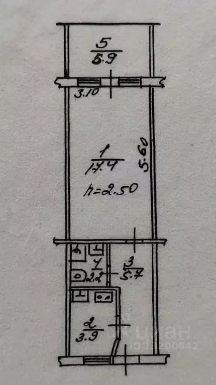 1-к кв. Крым, Ялта ул. Кривошты, 10 (35.1 м) - Фото 2