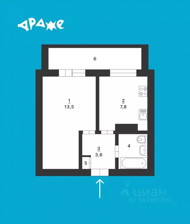 1-к кв. Свердловская область, Екатеринбург ул. Большакова, 95 (28.4 м) - Фото 2