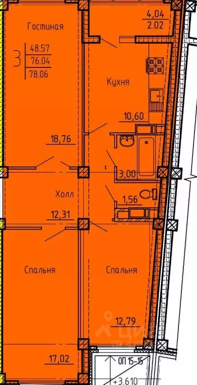 3-к кв. Пензенская область, Пенза ул. Генерала Глазунова, 6 (78.06 м) - Фото 0