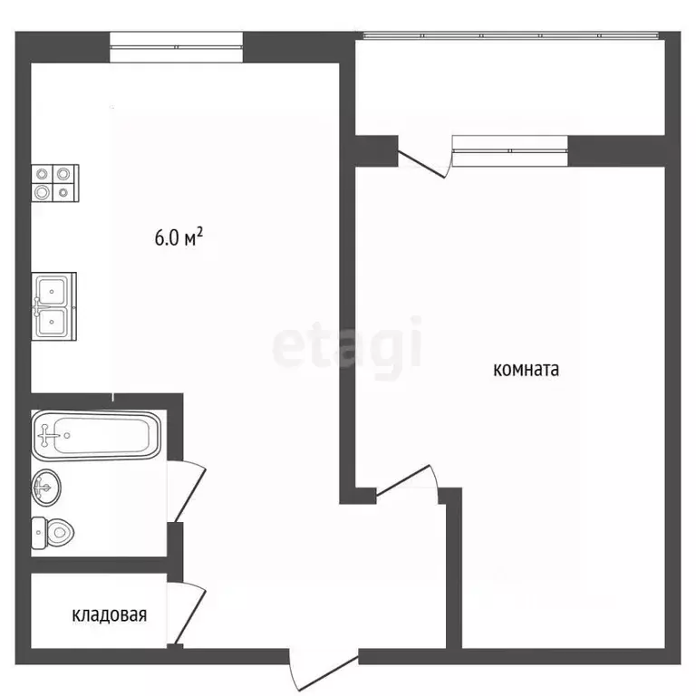 1-к кв. Ставропольский край, Пятигорск Бульварная ул. (34.0 м) - Фото 2