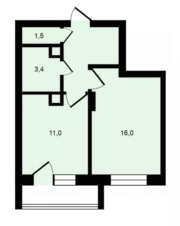 1-к кв. Владимирская область, Владимир ул. Нижняя Дуброва, 51 (36.4 м) - Фото 1