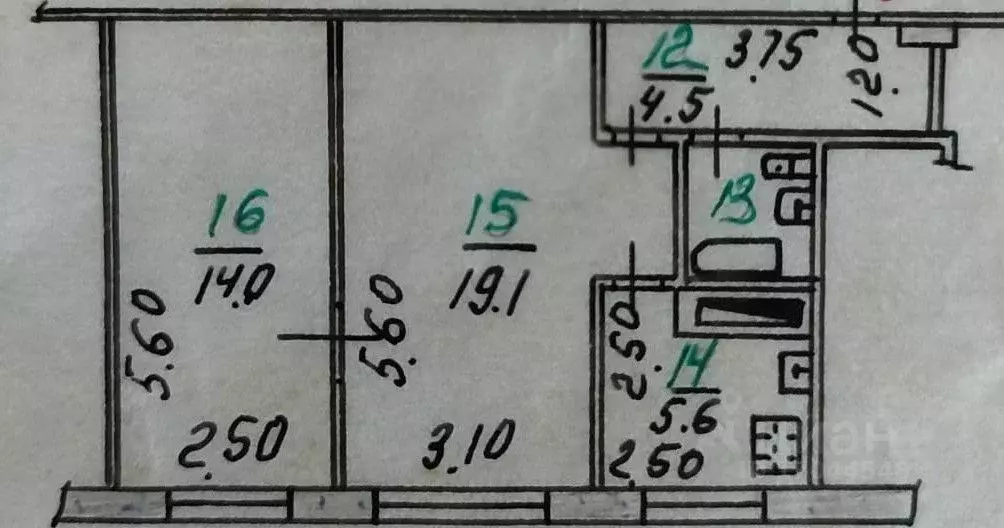 2-к кв. Орловская область, Орел Рощинская ул., 17 (46.0 м) - Фото 1