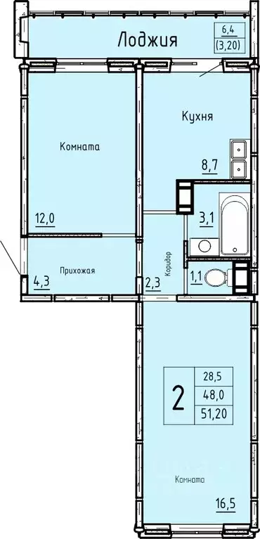 2-к кв. Курганская область, Курган Заозерный жилрайон, 7-й мкр, 11 ... - Фото 1