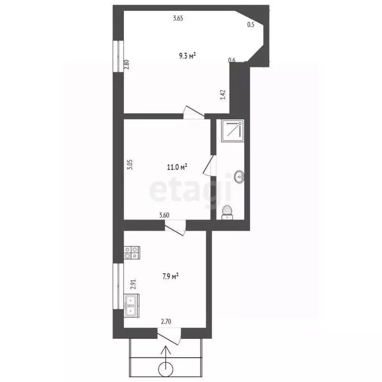 2-к кв. Краснодарский край, Темрюк ул. Розы Люксембург, 36 (28.2 м) - Фото 1