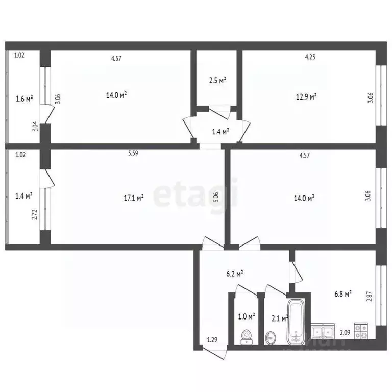 4-к кв. Мордовия, с. Лямбирь ул. Гражданская, 22 (78.0 м) - Фото 2