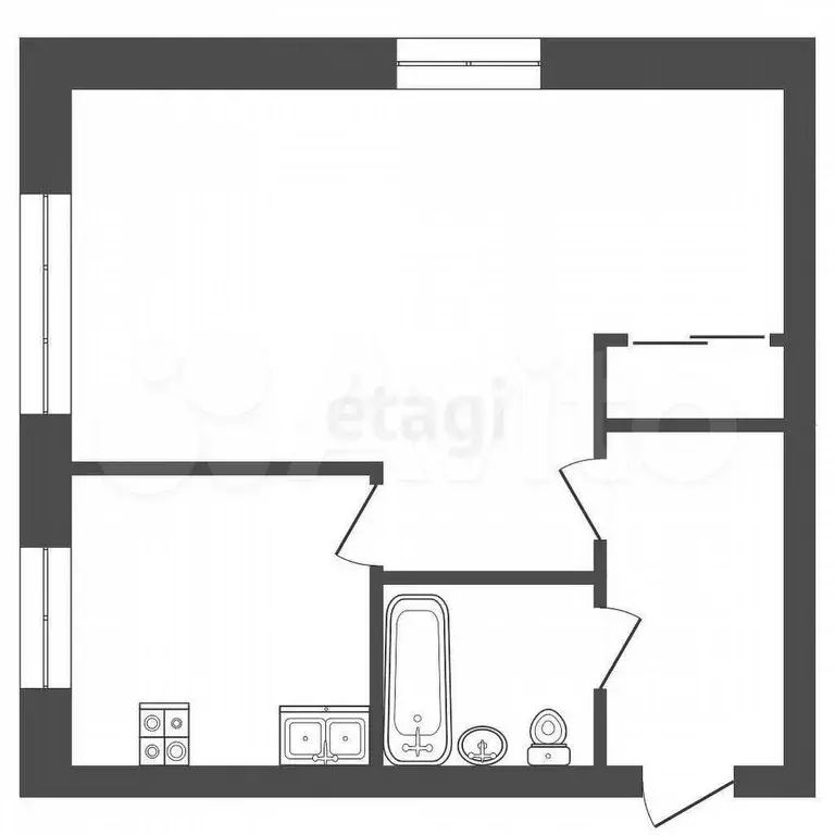 1-к. квартира, 30,5 м, 4/5 эт. - Фото 0