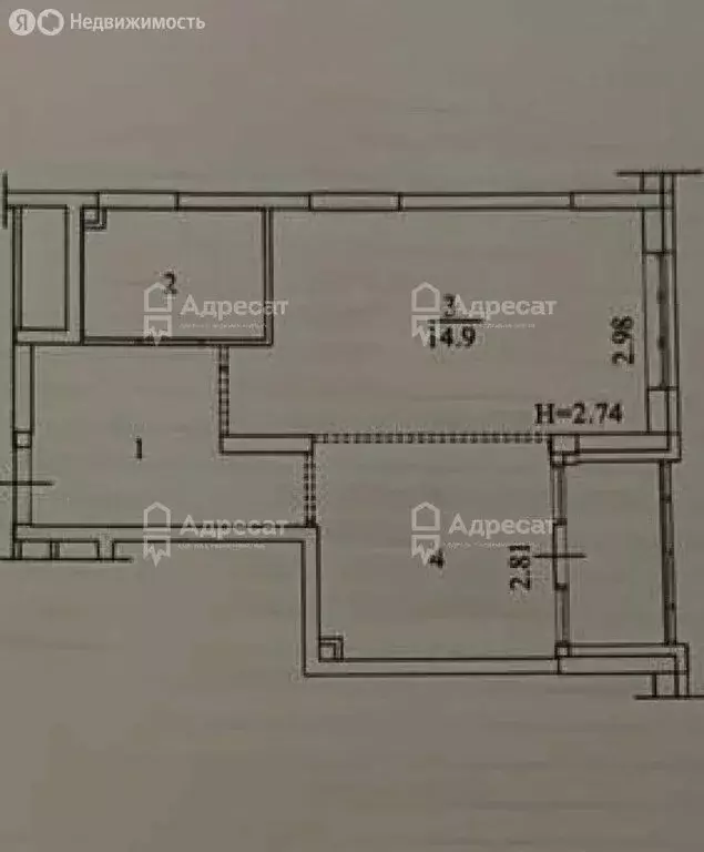 1-комнатная квартира: Волгоград, Родниковая улица, 66 (33.8 м) - Фото 0