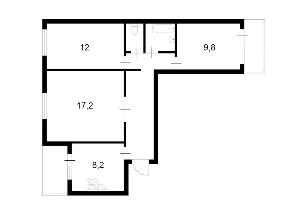 3-к кв. Москва ул. Скульптора Мухиной, 8К2 (62.6 м) - Фото 1