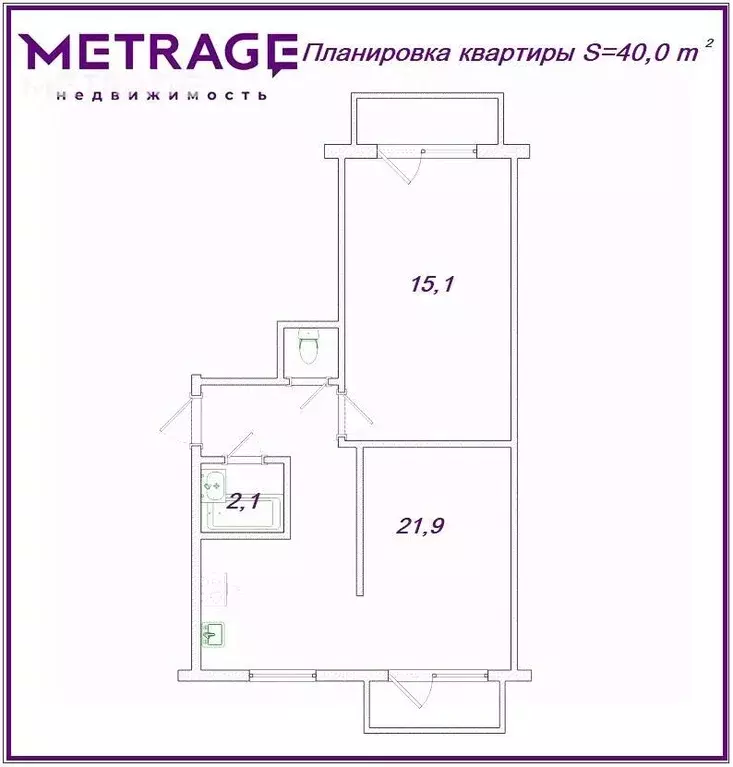 2-к кв. Новосибирская область, Новосибирск просп. Димитрова, 6 (40.0 ... - Фото 0