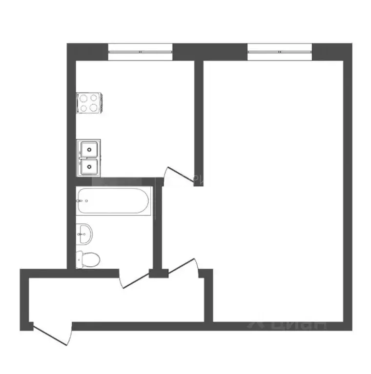 1-к кв. Тюменская область, Тюмень ул. Энергетиков, 56 (30.0 м) - Фото 1
